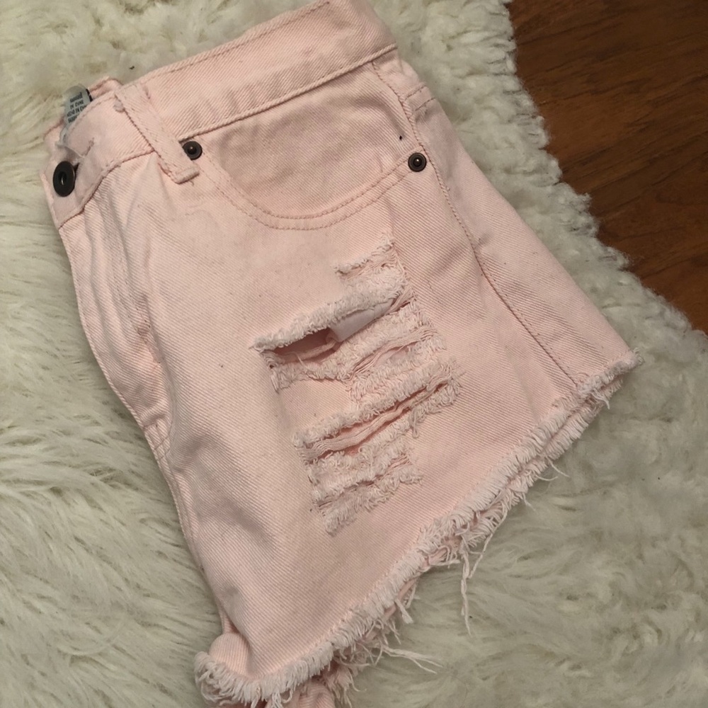 Forever 21 Pink Denim Jean Shorts SZ 29